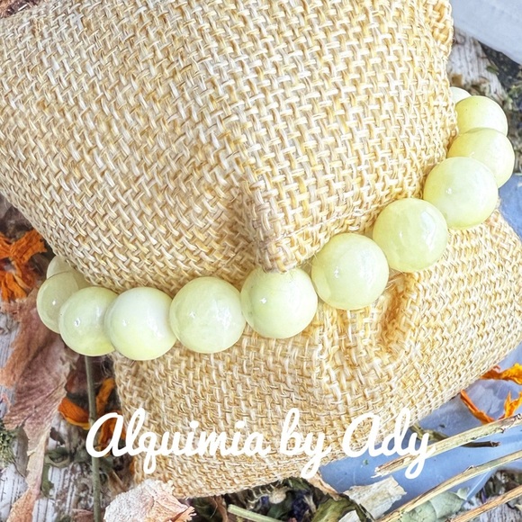 Retro lemon yellow jade bracelet - Picture 2 of 2